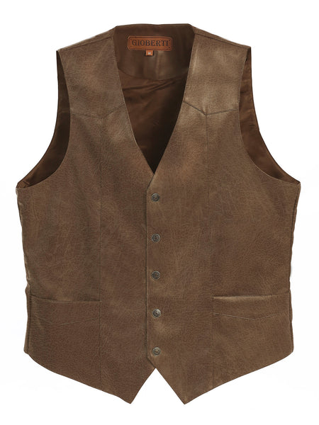 Faux leather vest