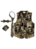 Boy's formal metallic paisley vest set