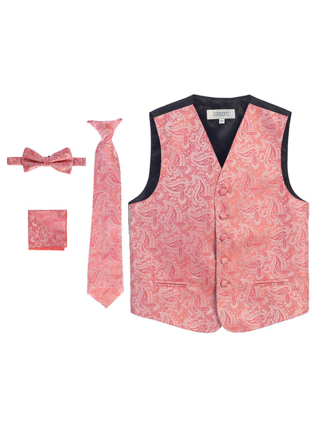 Boy's formal paisley vest set