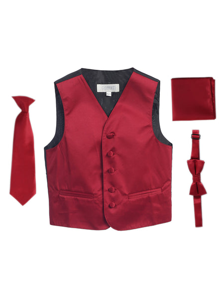 boy;s formal solid vest set