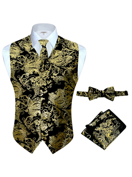 Men's 4 pc Metallic Vest Set