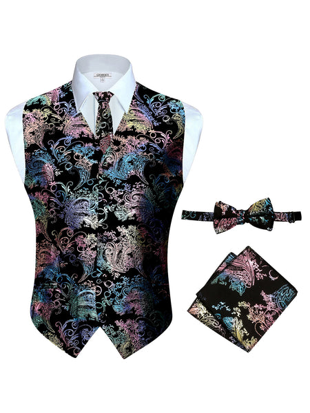 Men's 4 pc Metallic Vest Set