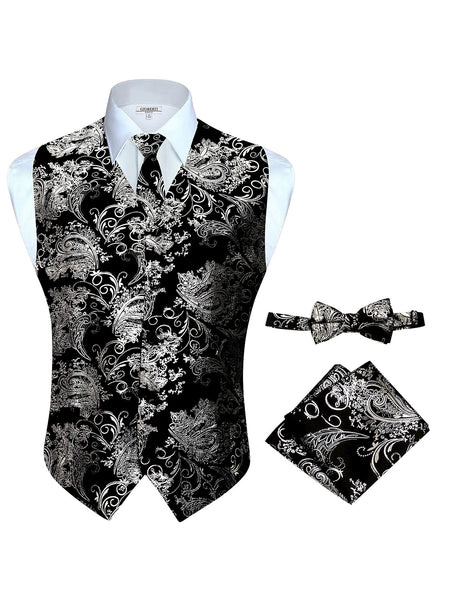 Men's 4 pc Metallic Vest Set