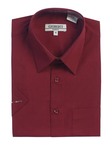 Men's Short Sleeve Shirt, Burgundy