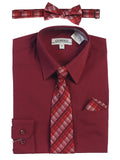 Boy's Long Sleeve Dress Shirt and Tie Set