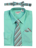 Boy's Long Sleeve Dress Shirt and Tie Set