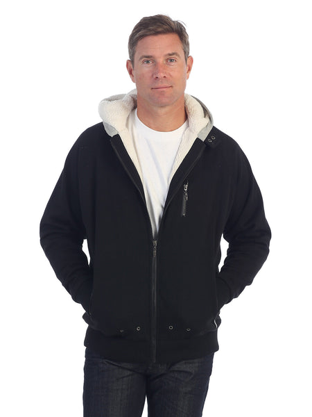 mens fleece jacket contrast hoodie, front