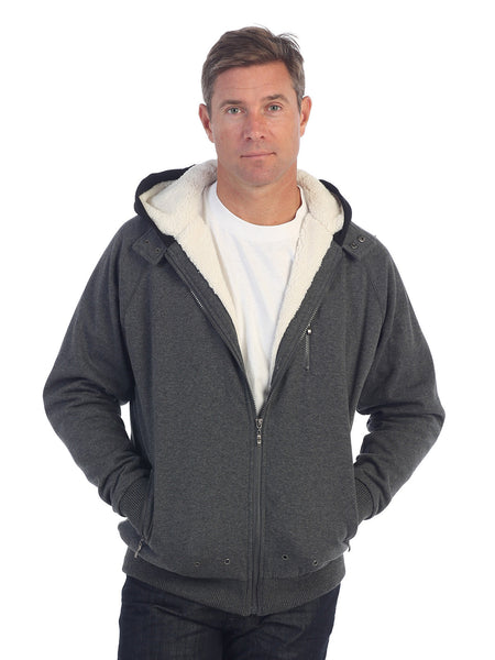 mens fleece jacket contrast hoodie, front