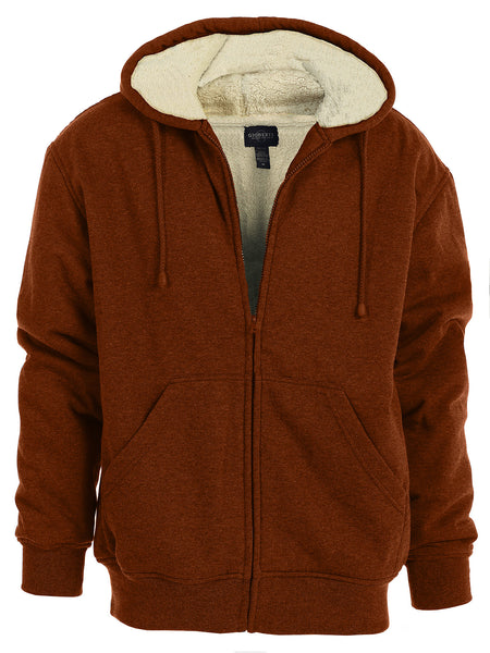 Gioberti Men s Soft Heavyweight Sherpa Lined Fleece Hoodie Jacket