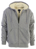 mens sherpa lined fleece hoodie jacket