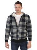 mens fleece outerwear jacket with sherpa lining and removable hood