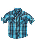 boys long sleeve roll up plaid checked shirt