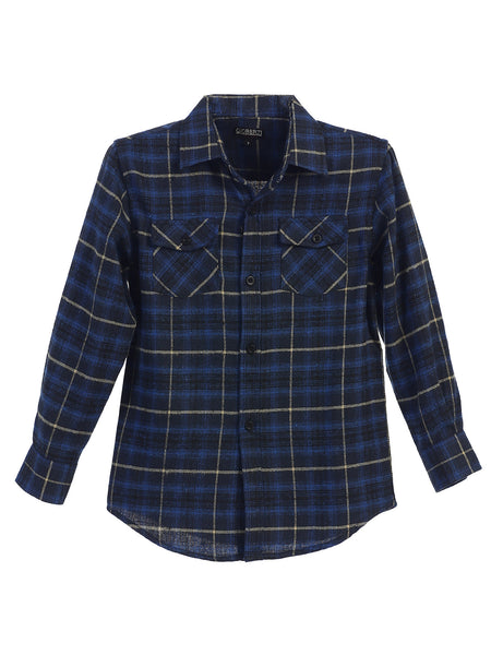 boys long sleeve plaid checked flannel