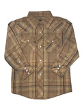 Boys Plaid Long Sleeve Pearl Snaps Shirt