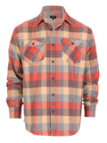 Mens Long Sleeve Flannel Plaid Checked Double Pocketed Shirt