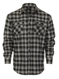 Mens Long Sleeve Flannel Plaid Checked Double Pocketed Shirt