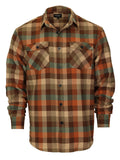 Mens Long Sleeve Flannel Plaid Checked Double Pocketed Shirt