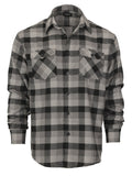 Mens Long Sleeve Flannel Plaid Checked Double Pocketed Shirt