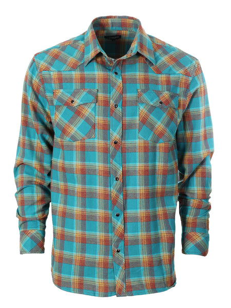 Men's Flannel Plaid Shirt w/ Snaps