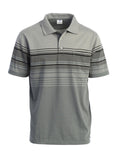 Men's Striped Polo Shirt, Gray