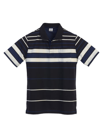 Men's Striped Polo Shirt w/ Pocket