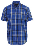 Mens Casual Plaid Short Sleeve Button Down Shirt