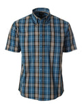 Mens Casual Plaid Short Sleeve Button Down Shirt