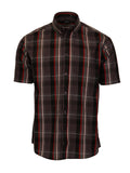 Mens Casual Plaid Short Sleeve Button Down Shirt