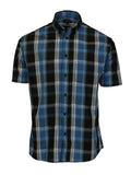 Mens Casual Plaid Short Sleeve Button Down Shirt