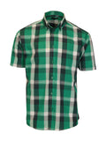 Mens Casual Plaid Short Sleeve Button Down Shirt