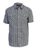 Mens Casual Plaid Short Sleeve Button Down Shirt