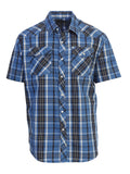 Mens Casual Plaid Short Sleeve Button Down Shirt