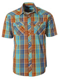 Mens Casual Plaid Short Sleeve Button Down Shirt