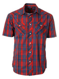 Mens Casual Plaid Short Sleeve Button Down Shirt