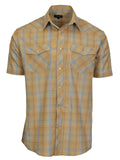 Mens Casual Plaid Short Sleeve Button Down Shirt