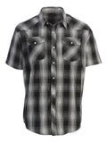 Mens Casual Plaid Short Sleeve Button Down Shirt