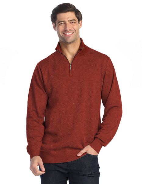 Mens Knitted Quarter Zip Sweater