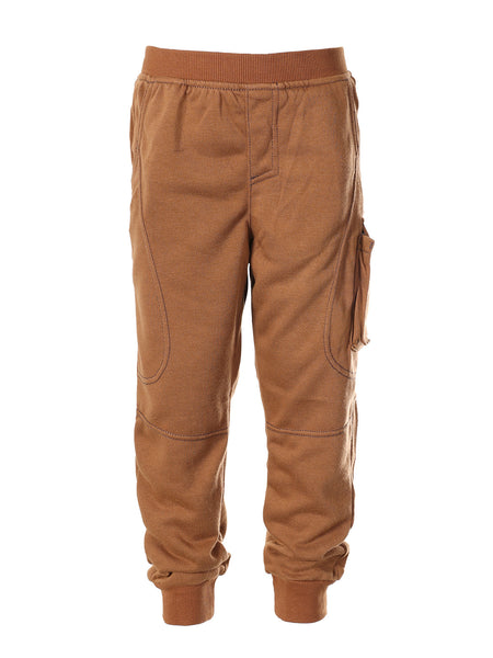 Boys Athletic Track Pants With Ribbed Cuff