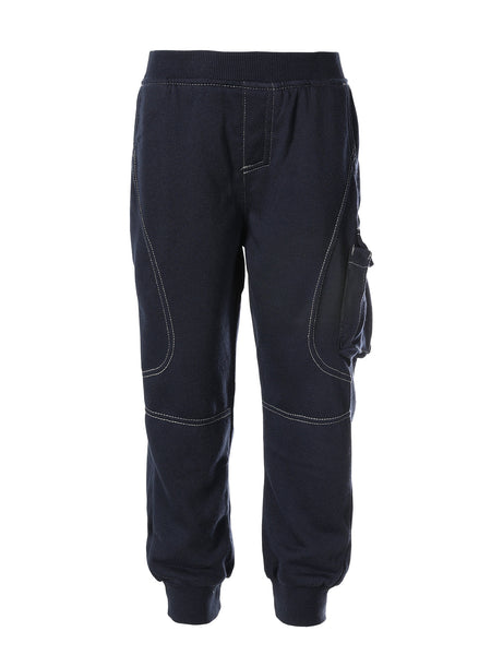 Boys Athletic Track Pants With Ribbed Cuff