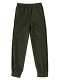 Boys Athletic Track Pants With Ribbed Zipper Cuff