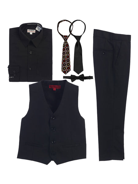 Boys 2 piece vest and pants shirt and tie set