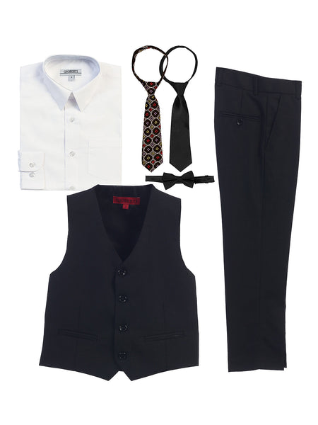 Boys 2 piece vest and pants shirt and tie set