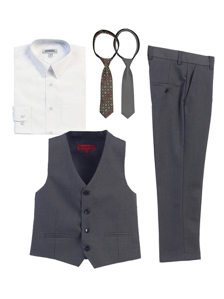 Boys 2 piece vest and pants shirt and tie set