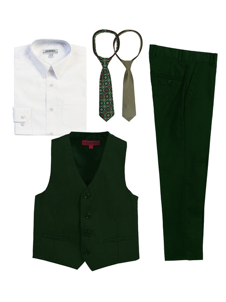 Boys 2 piece vest and pants shirt and tie set