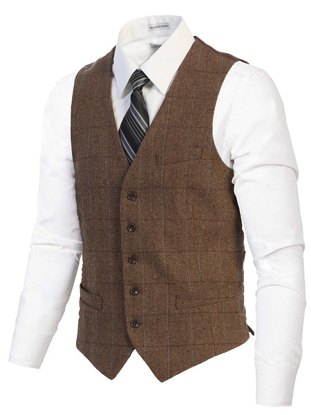 Mens Button Formal Suit Vest
