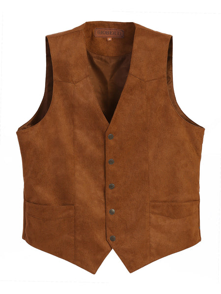 Gioberti Men's 6 Button Formal Tweed Vest, Gray Weave, X Large