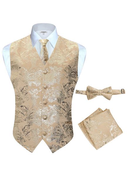 Men's 4 pc Metallic Vest Set