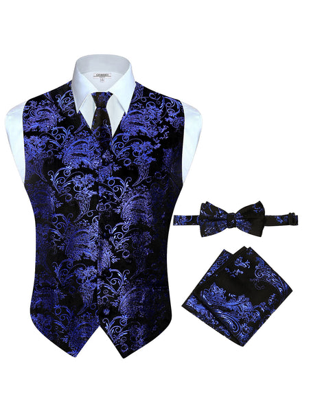 Men's 4 pc Metallic Vest Set
