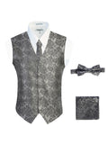 Men's 4 pc Paisley Vest Set