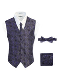Men's 4 pc Paisley Vest Set